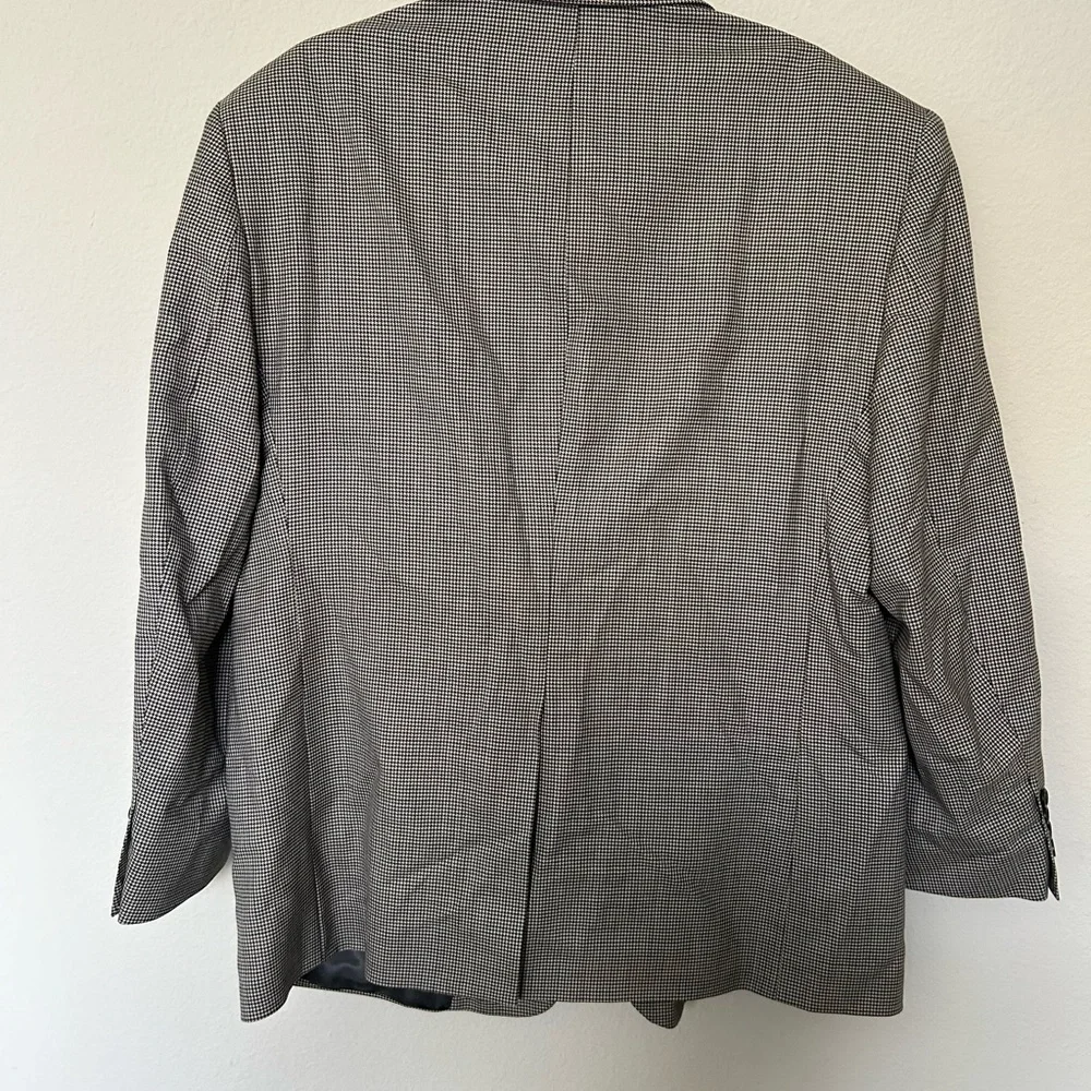 Stafford Men's Gray and Black Blazer Career Office Professional Going out Wool